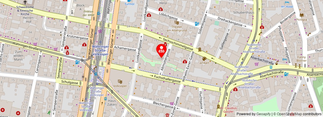 Street map section around the address