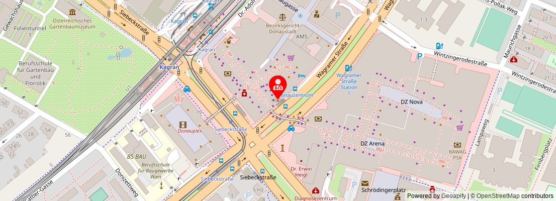 Street map section around the address