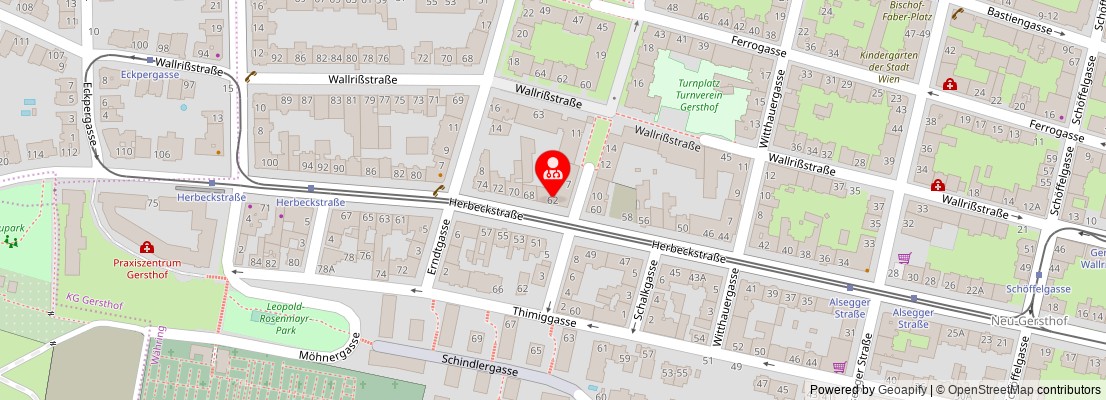 Street map section around the address