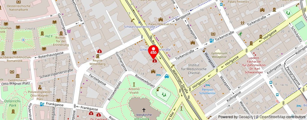 Street map section around the address