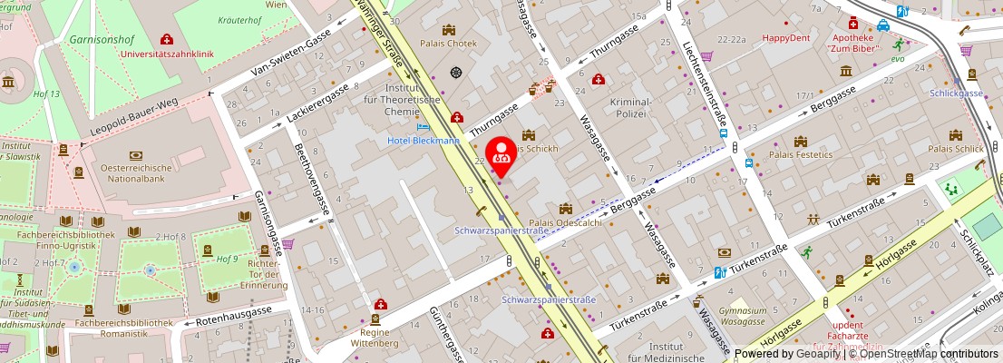 Street map section around the address