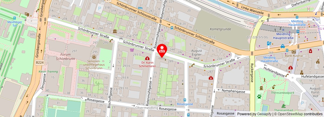 Street map section around the address