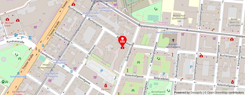 Street map section around the address