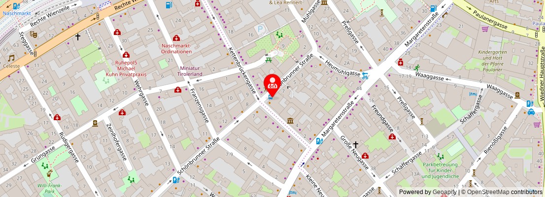 Street map section around the address