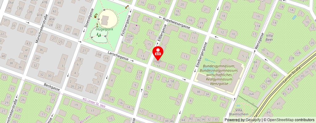 Street map section around the address