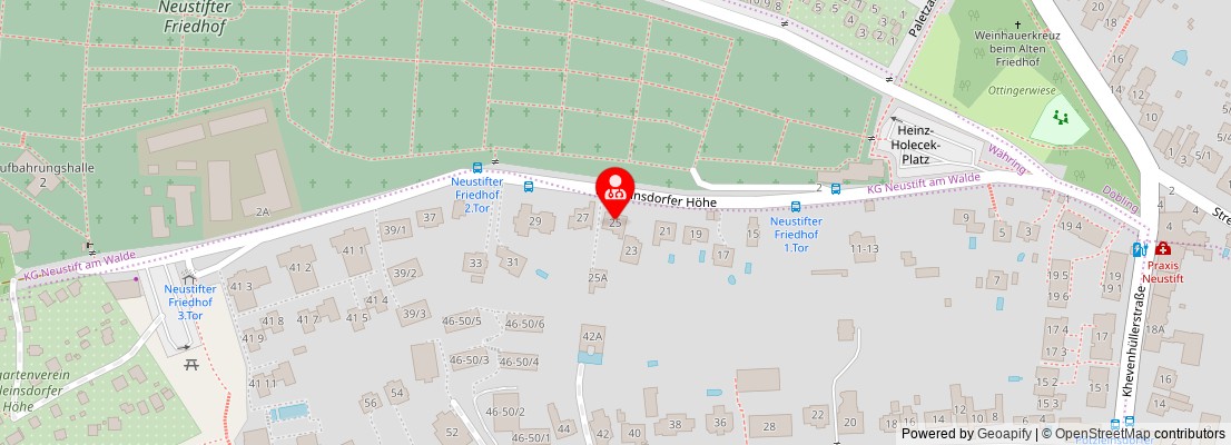 Street map section around the address