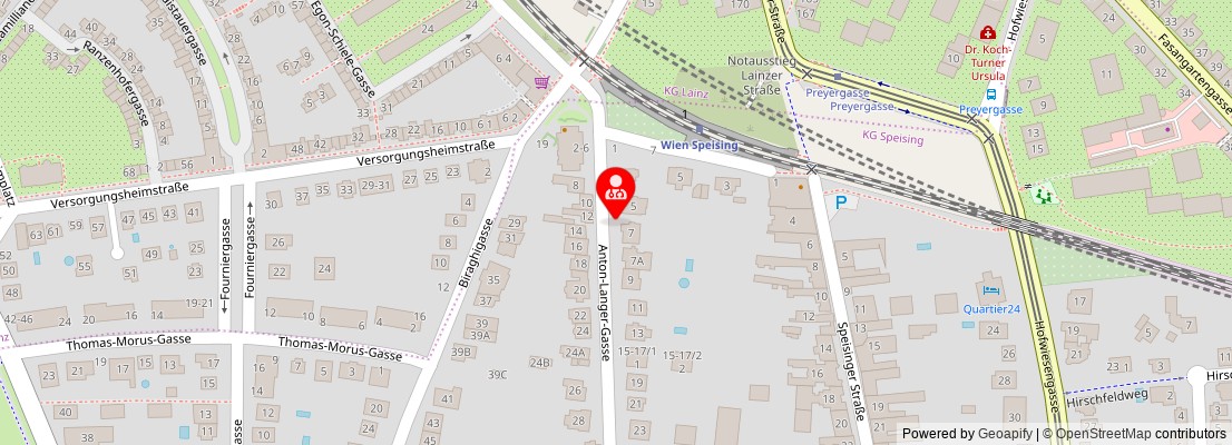 Street map section around the address