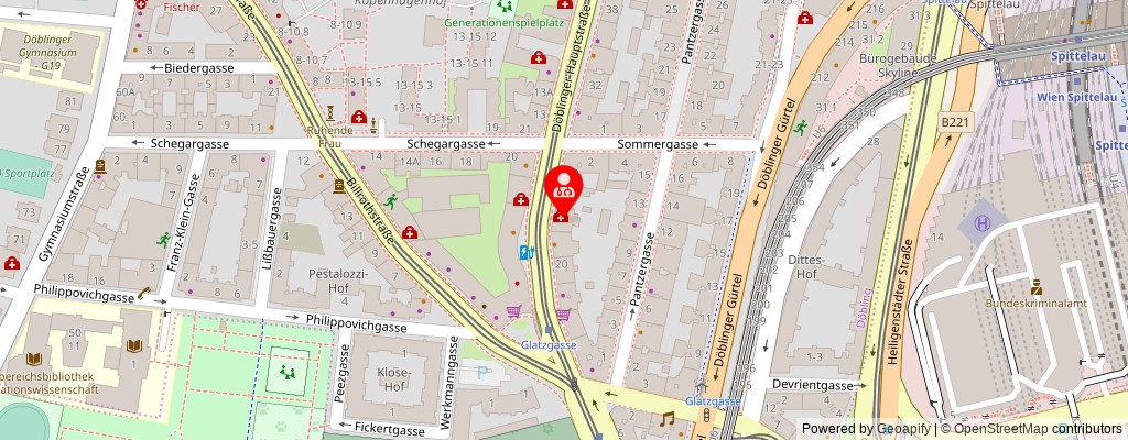 Street map section around the address