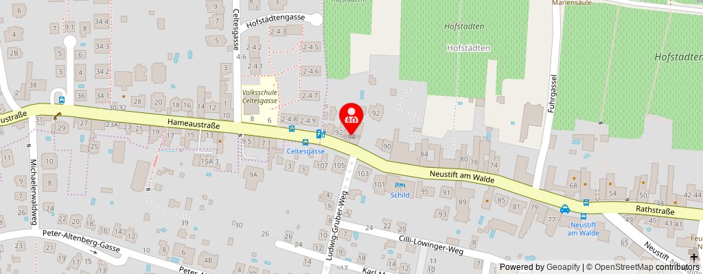 Street map section around the address