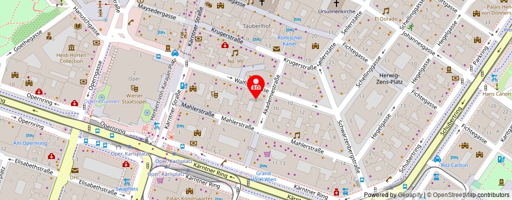 Street map section around the address