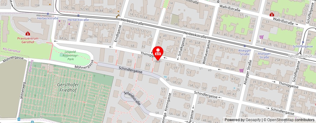 Street map section around the address