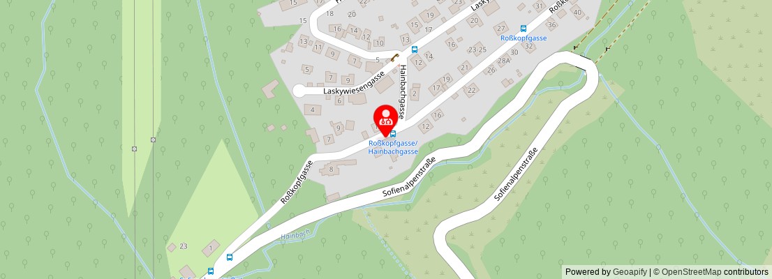 Street map section around the address