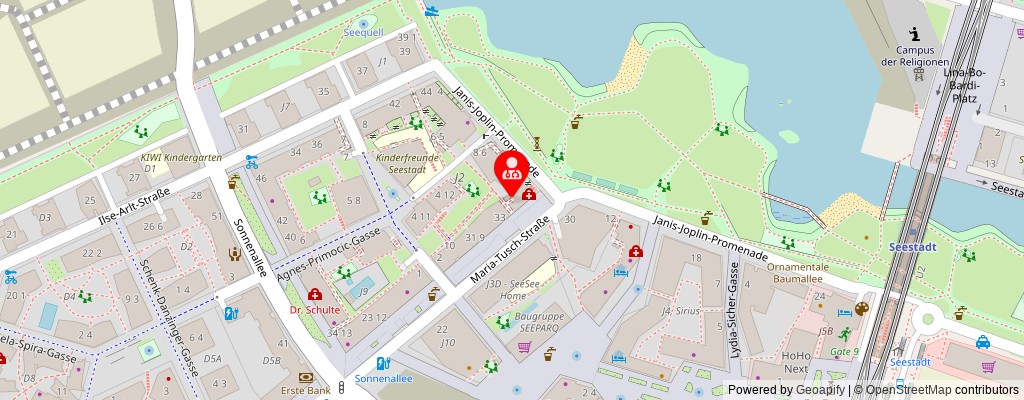 Street map section around the address