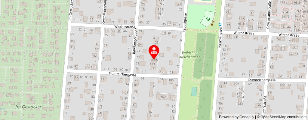 Street map section around the address