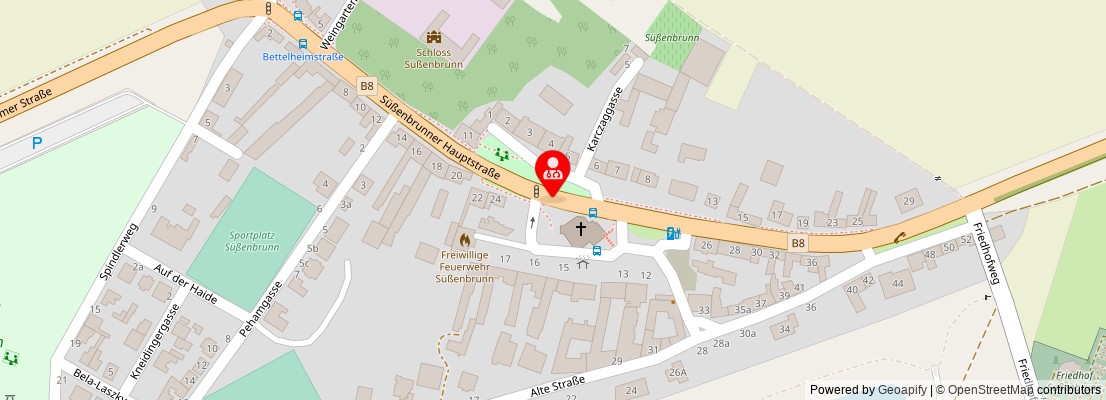 Street map section around the address