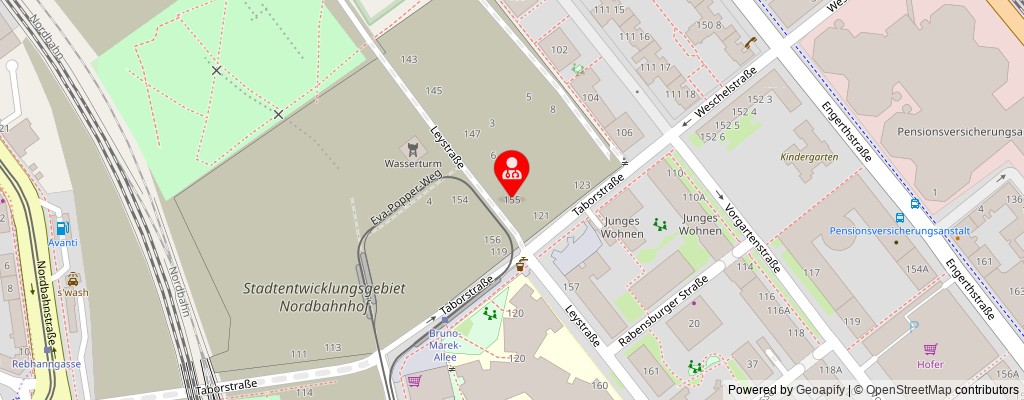 Street map section around the address