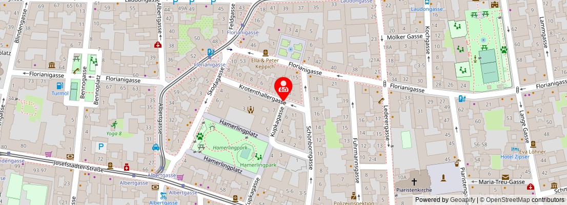 Street map section around the address