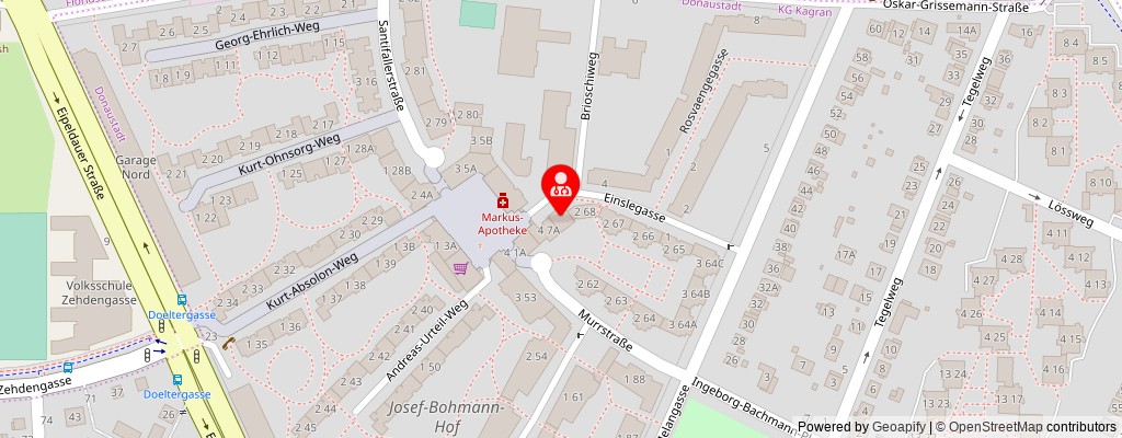 Street map section around the address