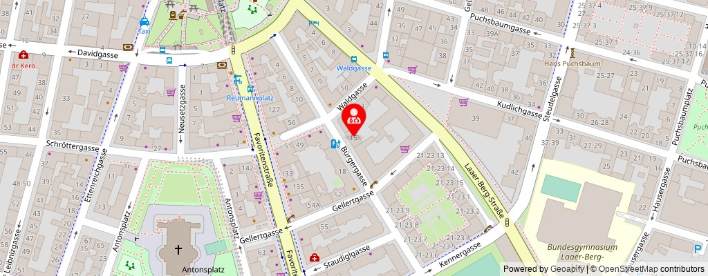 Street map section around the address