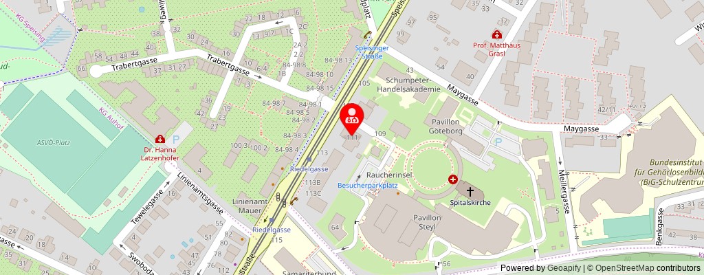 Street map section around the address