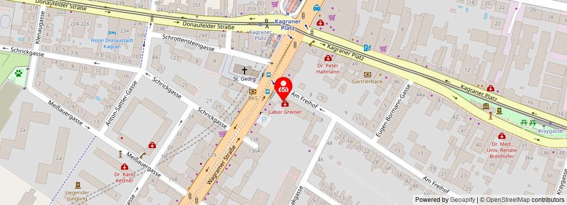 Street map section around the address