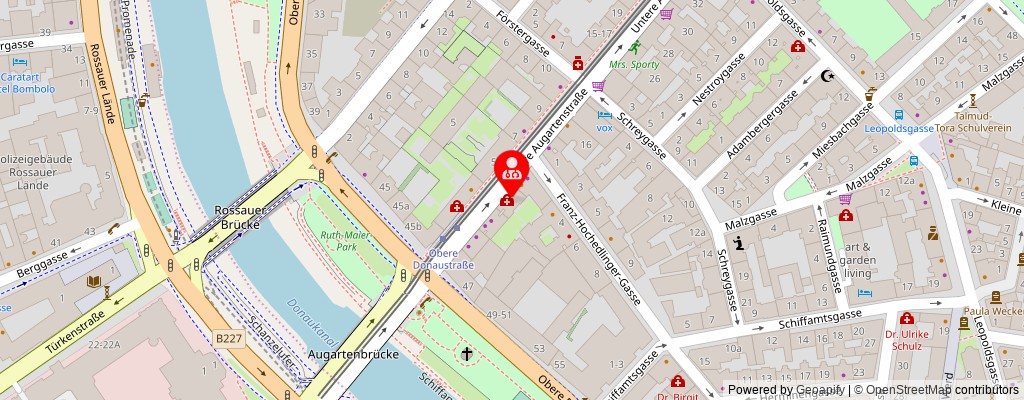 Street map section around the address