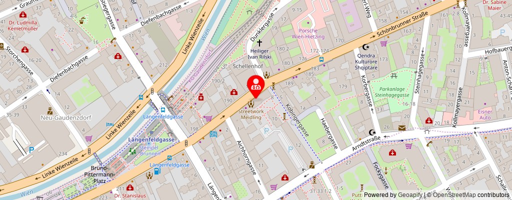 Street map section around the address