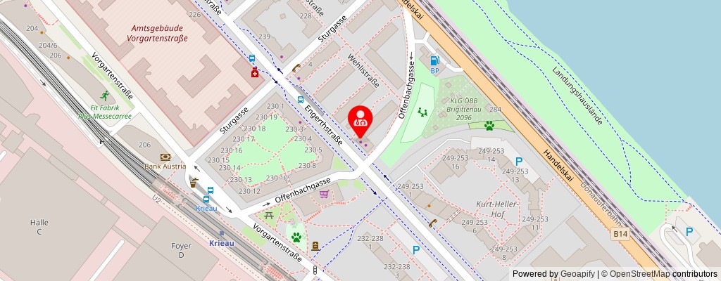 Street map section around the address