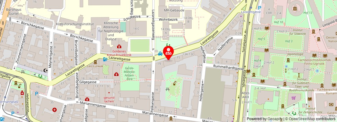 Street map section around the address