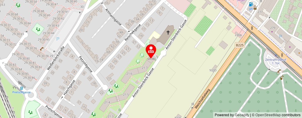 Street map section around the address