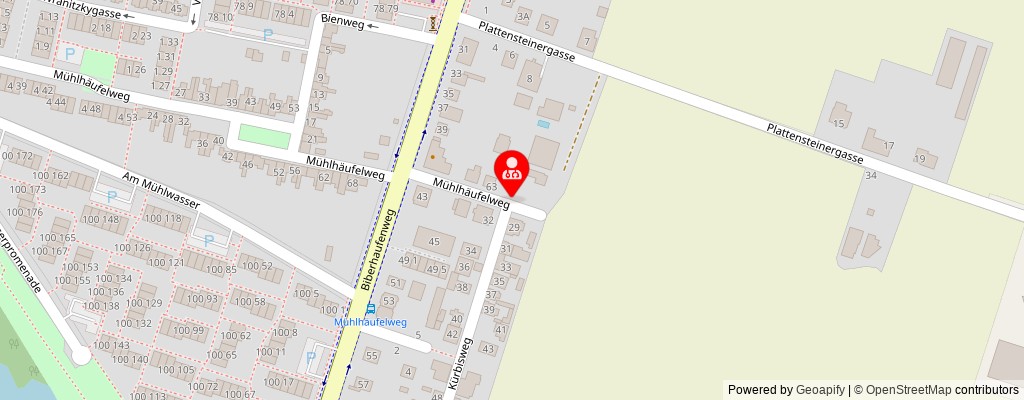 Street map section around the address