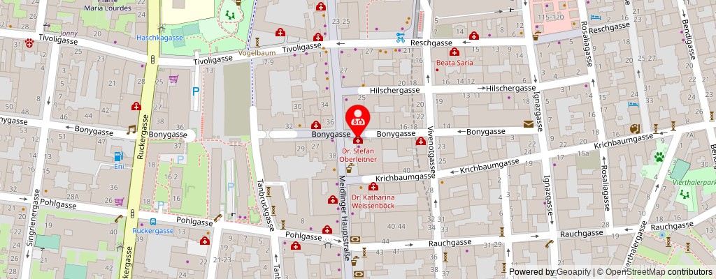 Street map section around the address