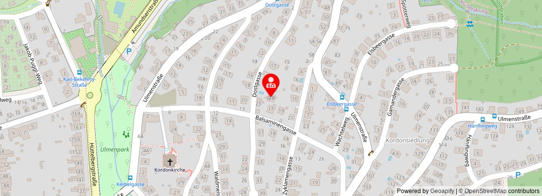 Street map section around the address