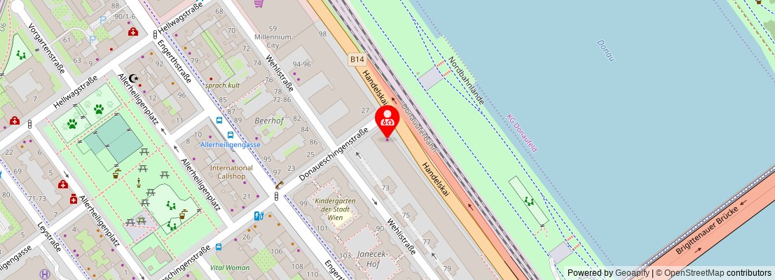 Street map section around the address