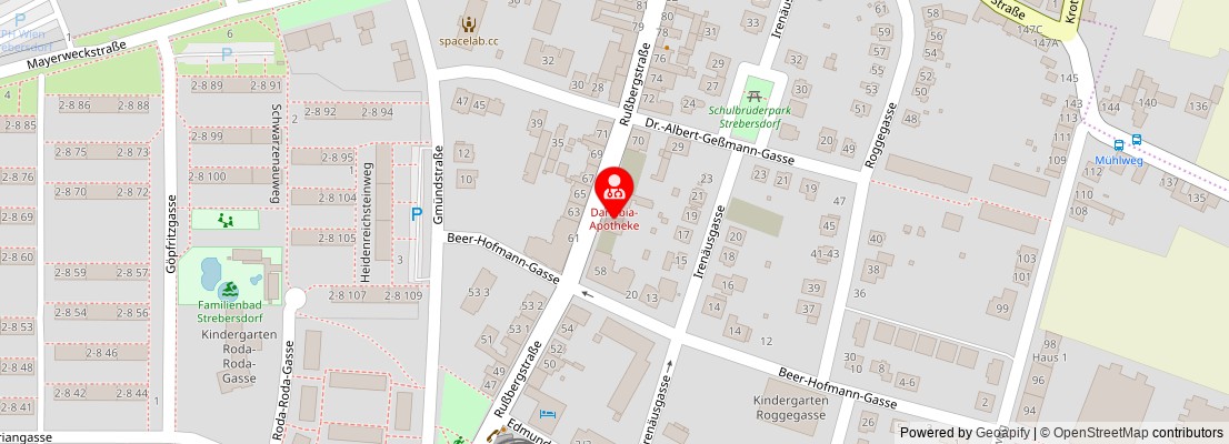 Street map section around the address