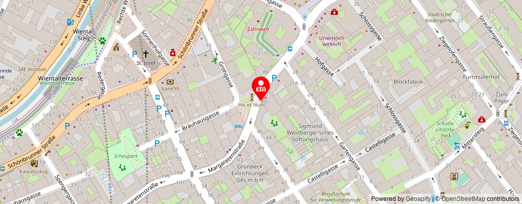 Street map section around the address
