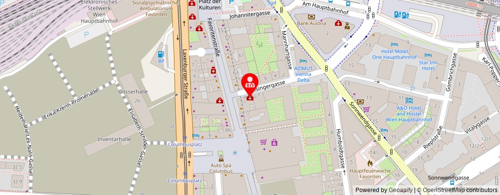 Street map section around the address