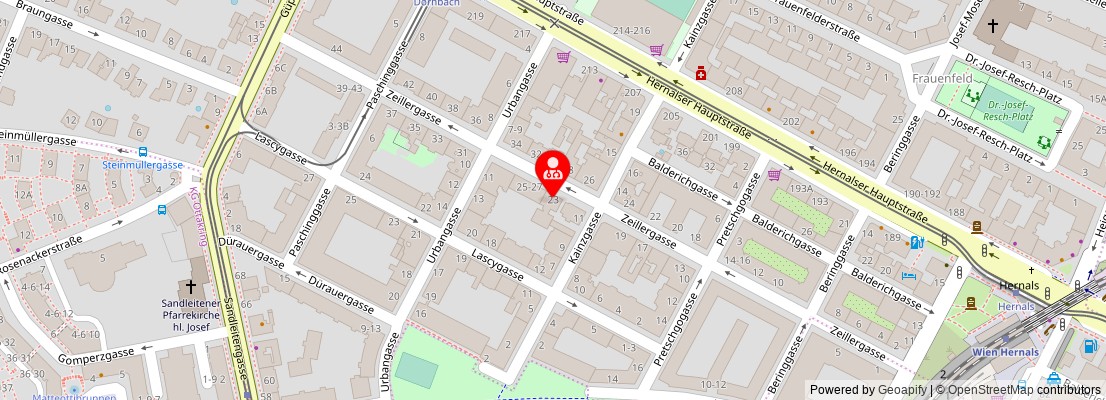 Street map section around the address