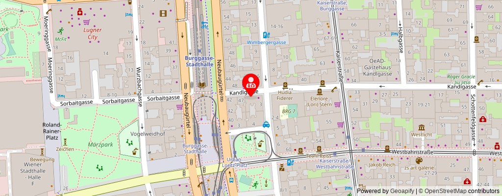 Street map section around the address