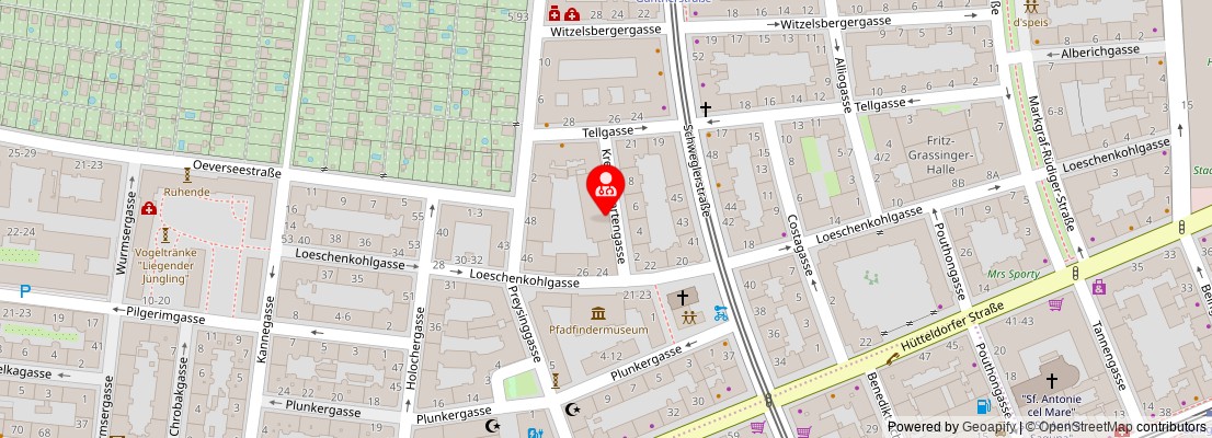 Street map section around the address