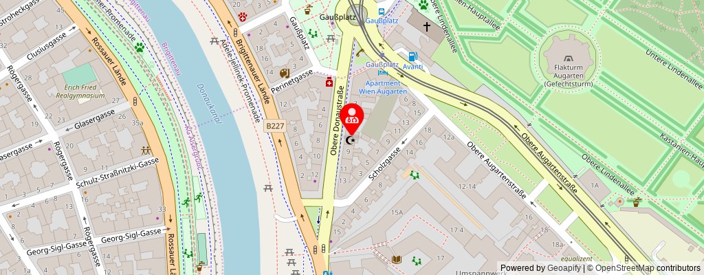 Street map section around the address