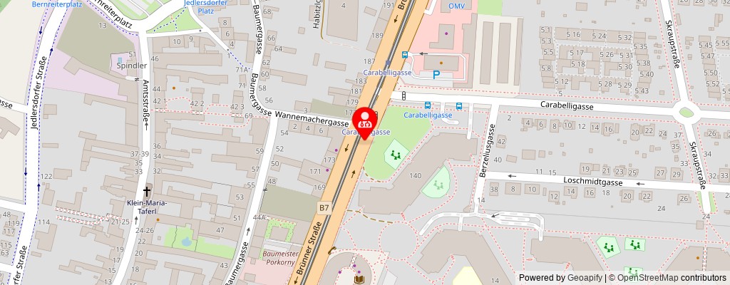 Street map section around the address