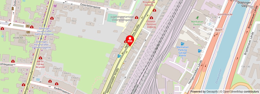 Street map section around the address