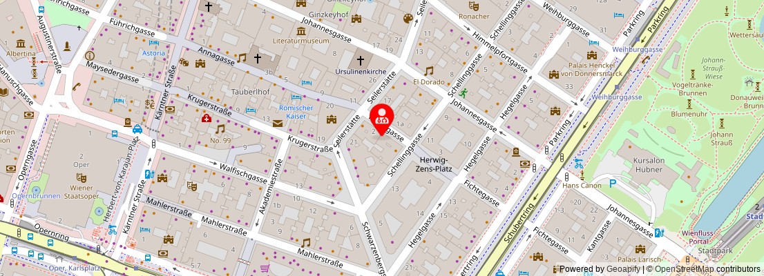 Street map section around the address