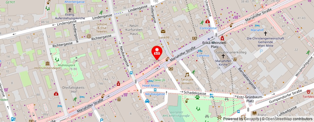 Street map section around the address