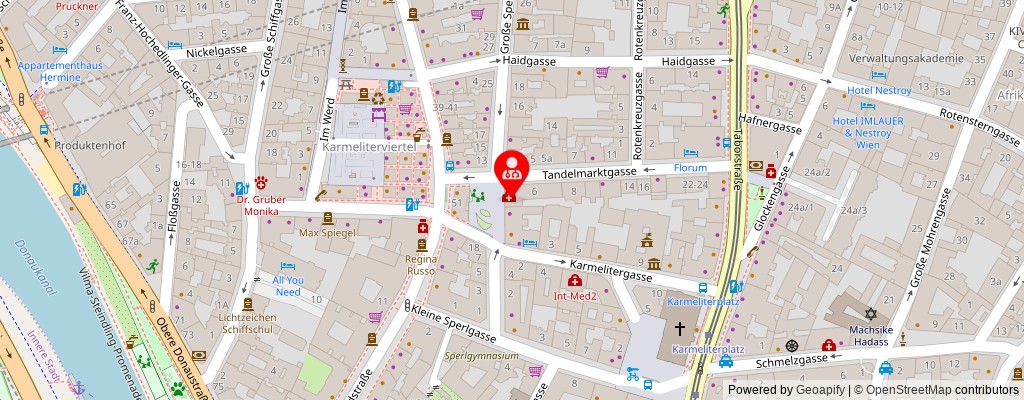 Street map section around the address