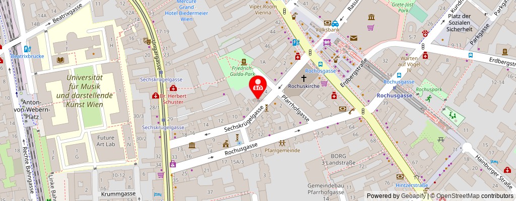 Street map section around the address