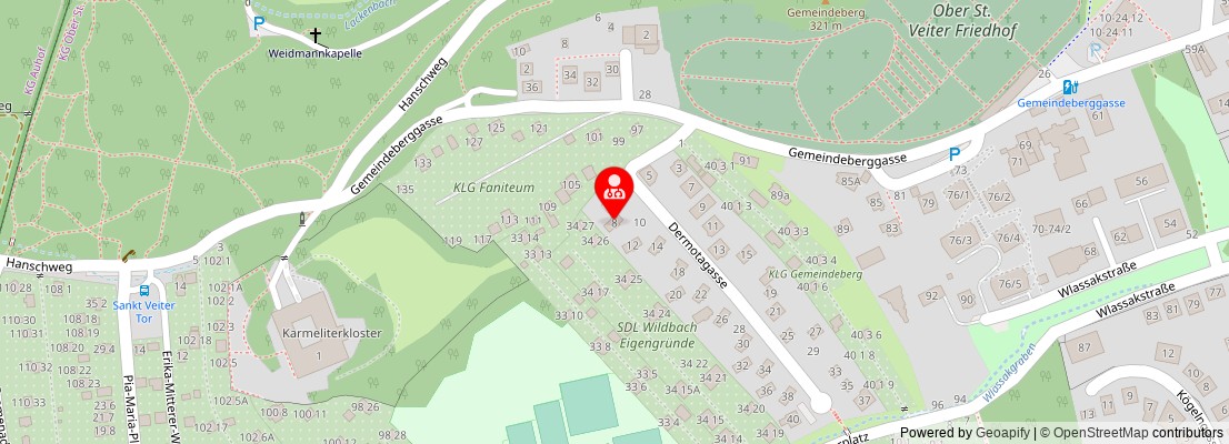 Street map section around the address