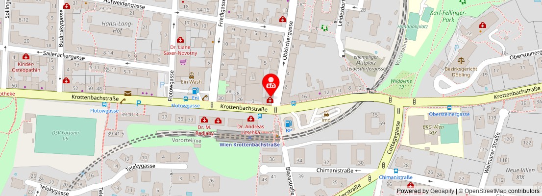 Street map section around the address