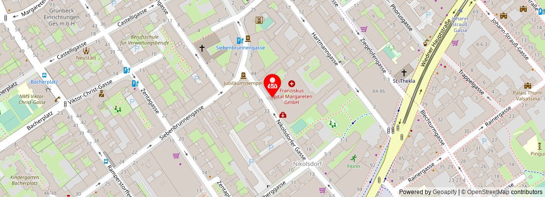 Street map section around the address